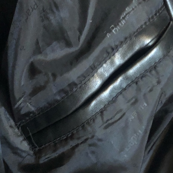 Italian Leather blazer; Florence by - Brunello Pradeshi black soft lambskin. - Picture 9 of 10